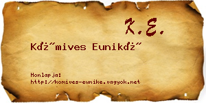 Kőmives Euniké névjegykártya